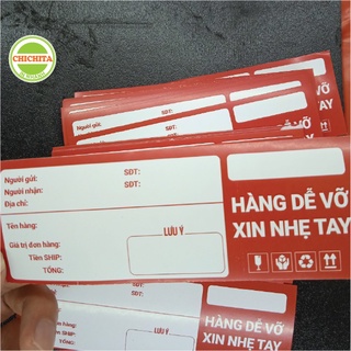 Hàng dễ vỡ  CHICHITA phiếu gửi hàng cho shop. Có sẵn