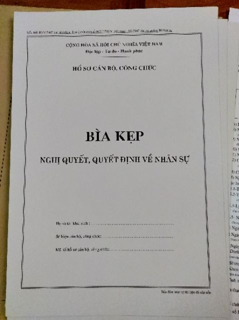 HỒ SƠ CÁN BỘ CÔNG CHỨC ban hành theo quyết định số 06/2007