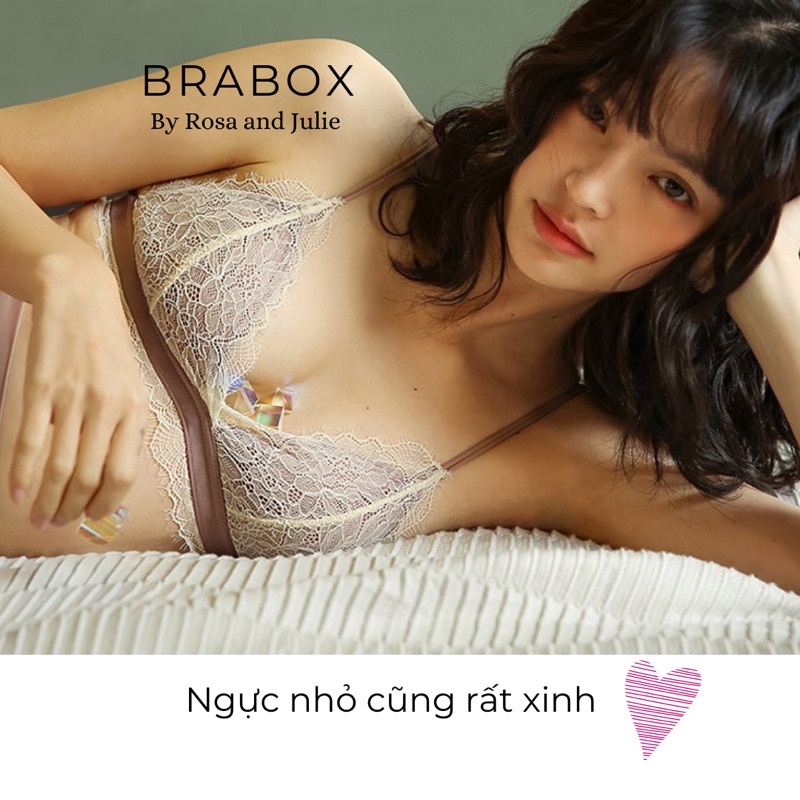 Áo lót nữ đệm mỏng, áo ngực ren mút liền thông hơi BRA34 BRABOX