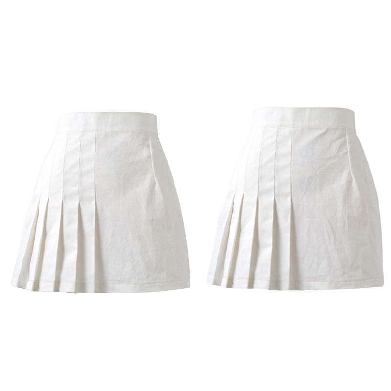 Chân Váy Xếp Li Màu Trơn Phối Khóa Kéo Dành Cho Nữ