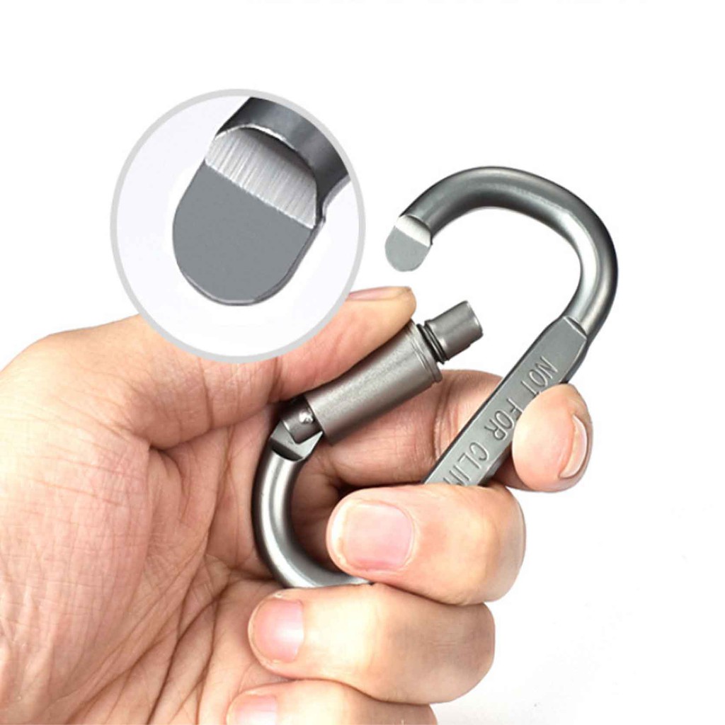 Móc khóa nhôm 8CM, treo đồ, Siêu Cứng - Treo balo đi phượt đi du lịch