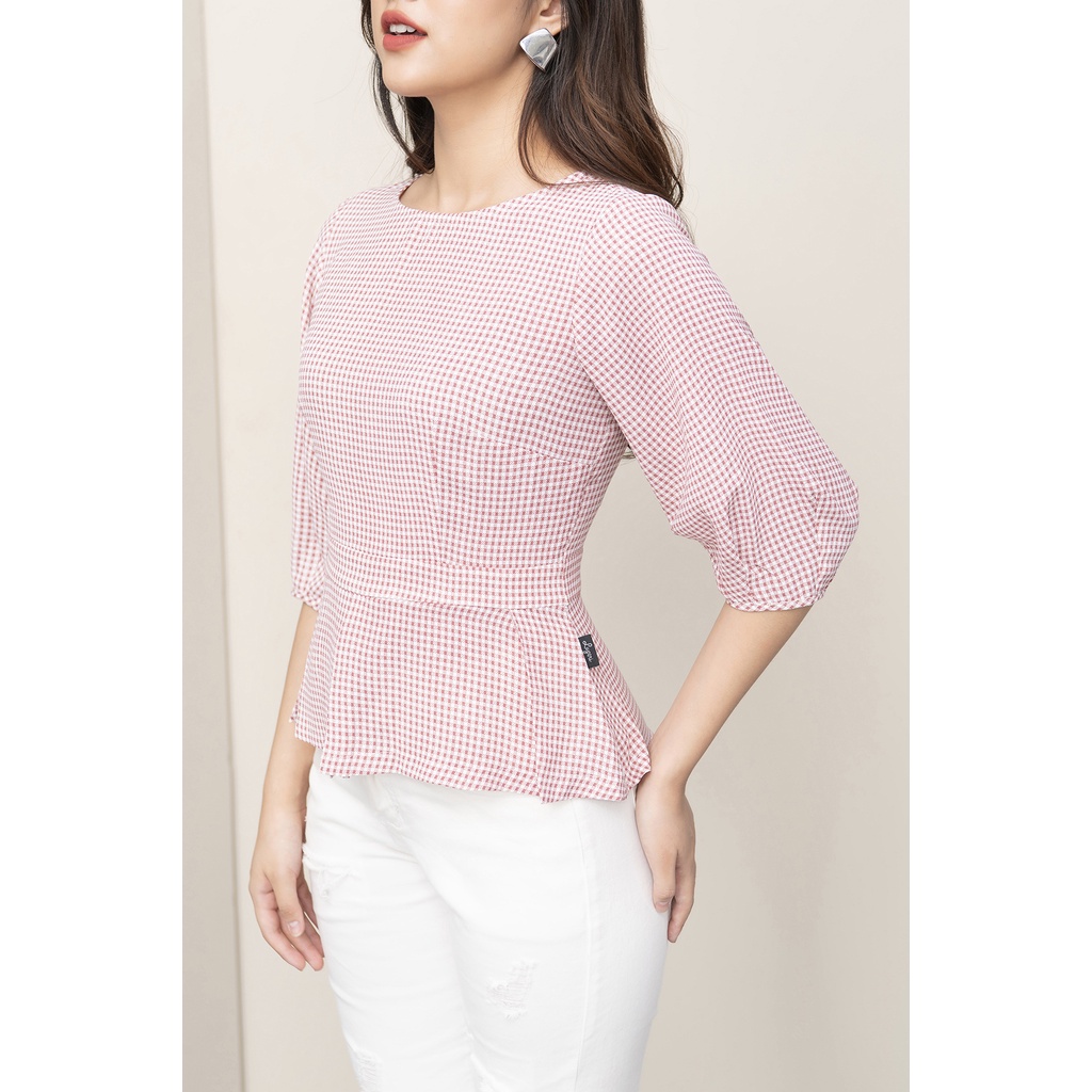 Áo Sơ Mi Nữ Kiểu Tay Lửng Có Bo Eo LUPERI LFSM1181 Chất Liệu Tơ Sống Cao Cấp Cho Nữ Công Sở