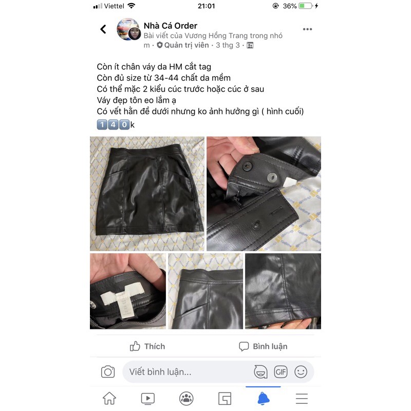 chán váy da hàng tuồn