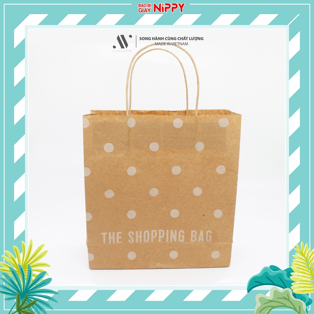 10 Túi giấy kraft The Shopping Bag NIPPY đựng quà tặng quần áo, hoa khô, hàng handmade, mỹ phẩm, nước hoa, tinh dầu ...)