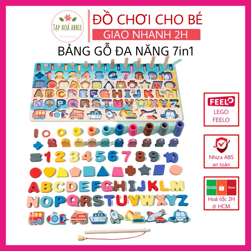 Đồ chơi gỗ Montessori xếp hình lắp ghép cho bé, bảng gỗ phát triển tư duy sáng tạo cho trẻ