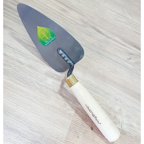 Bay Xây Tô Hình Lá Bồ Đề Lưỡi Thép 17cm x 9cm Cán Gỗ Dài 16cm Thông Dụng Cho Bác Thợ Xây