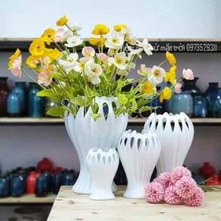 Lọ Hoa Gốm Sứ Bàn Tay Phật 🌹ĐỘC ĐÁO - SANG TRỌNG🌹Gốm Sứ Bát Tràng - Men Trắng Cao Cấp Hoa Thơm Nhà Xinh