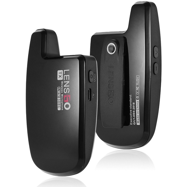 Microkhông dây Wireless LensGo LWM-308C Double ( 2 phát 1 thu ) dùng cho điện thoại, máy ảnh, máy quay