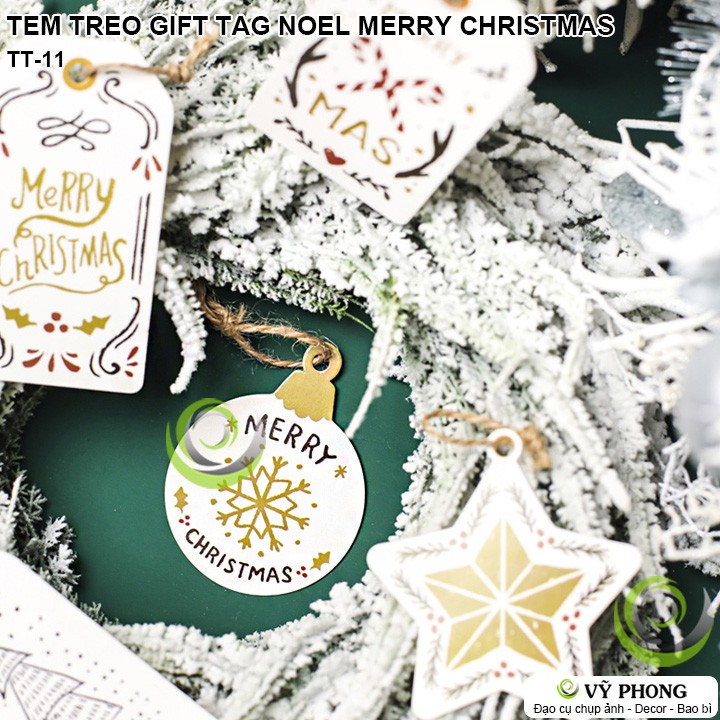 SET 10 TEM TREO GIFT TAG TREO NOEL MERRY CHRISTMAS GIÁNG SINH TRANG TRÍ ĐÓNG GÓI BAO BÌ HỘP QUÀ TẶNG TT-11