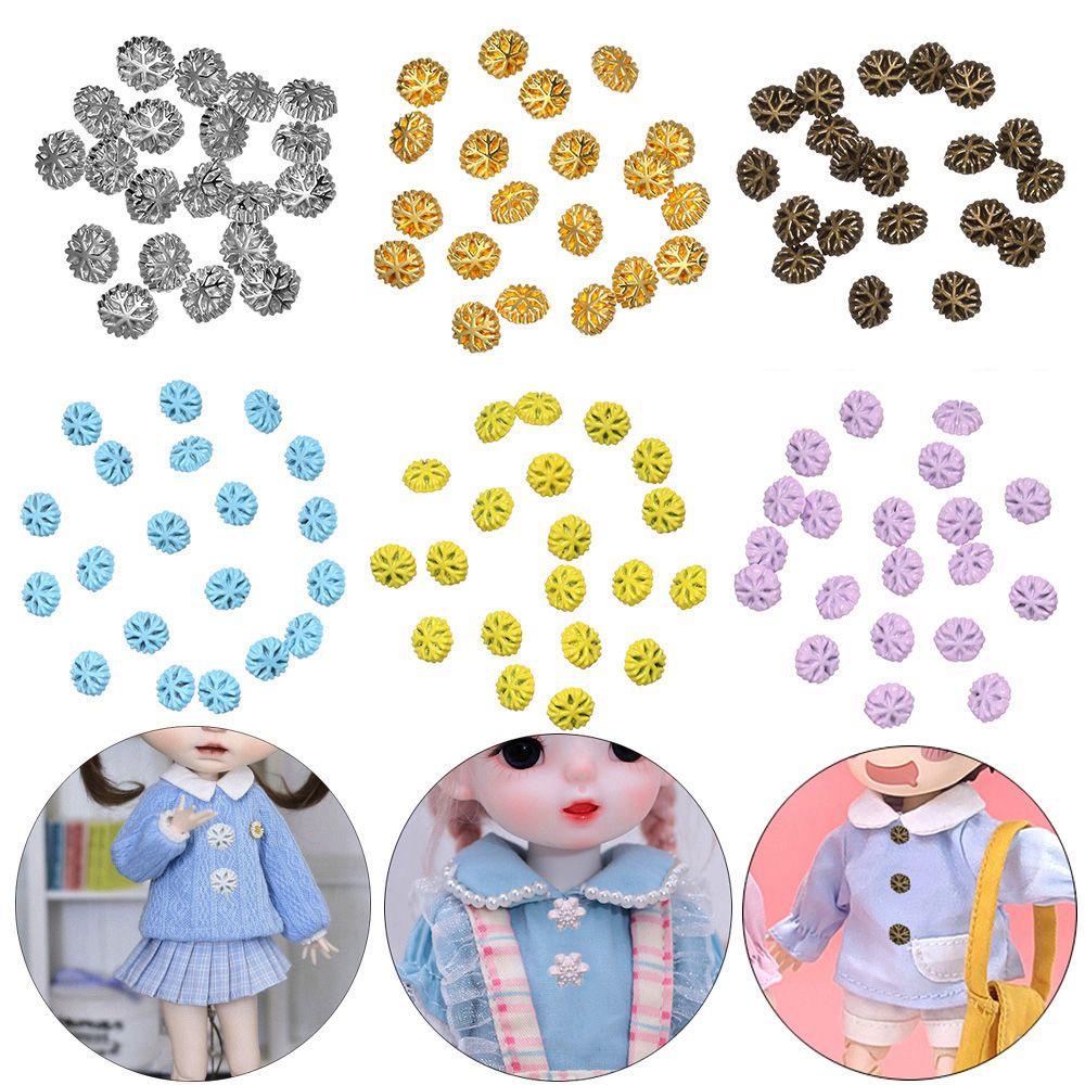 ORIENTLII 20 Nút Thắt Lưng Kim Loại Hình Bông Tuyết 5mm