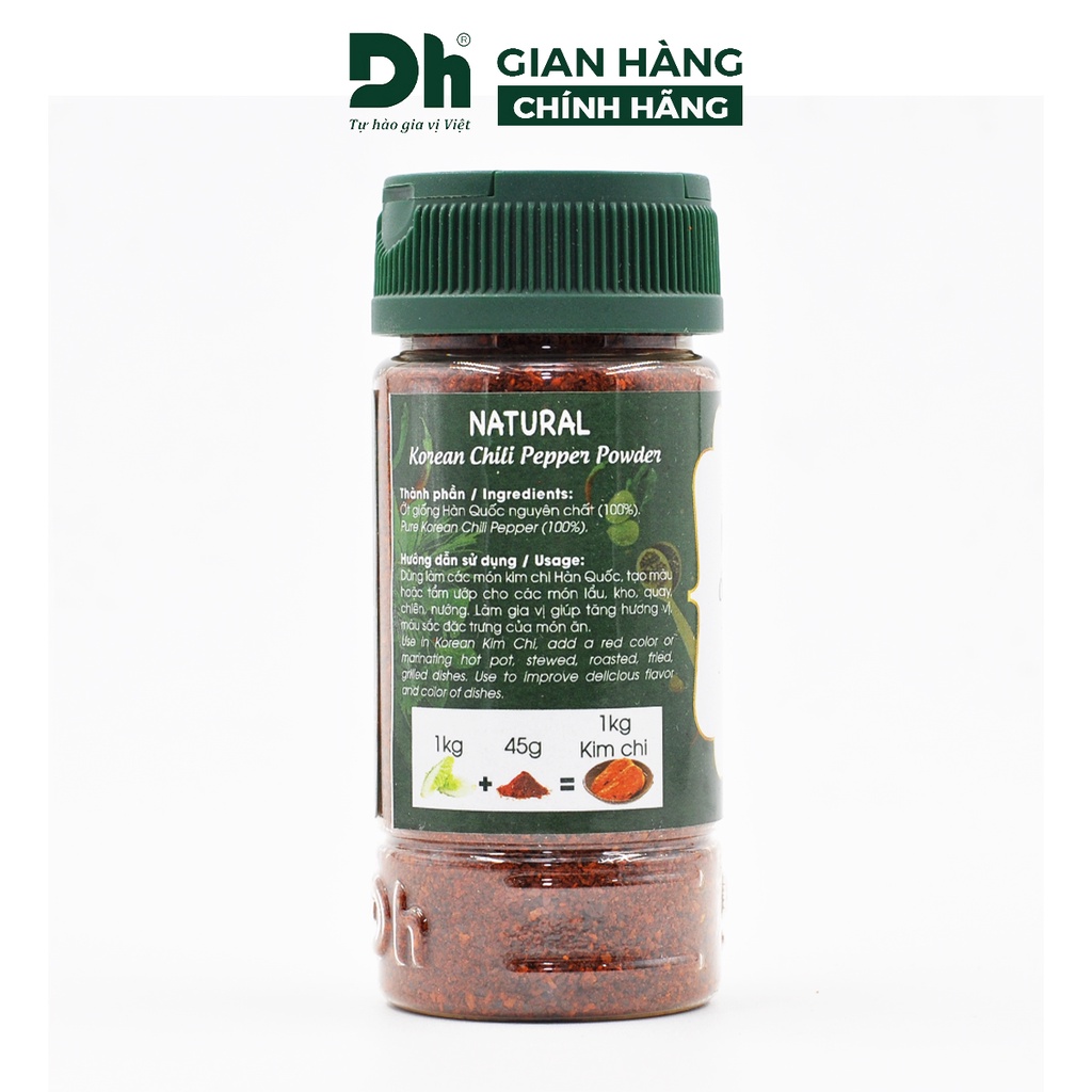 Ớt bột Hàn Quốc Natural DH Foods chế biến thực phẩm 45gr/90gr