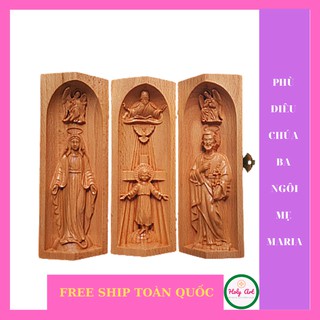 Bàn thờ công giáo gấp gọn mini tượng Mẹ ban ơn - Chúa 3 ngôi [HOLY ART] BÀN THỜ MINI CAO 15cm x 7cm TƯỢNG QUÀ TẶNG
