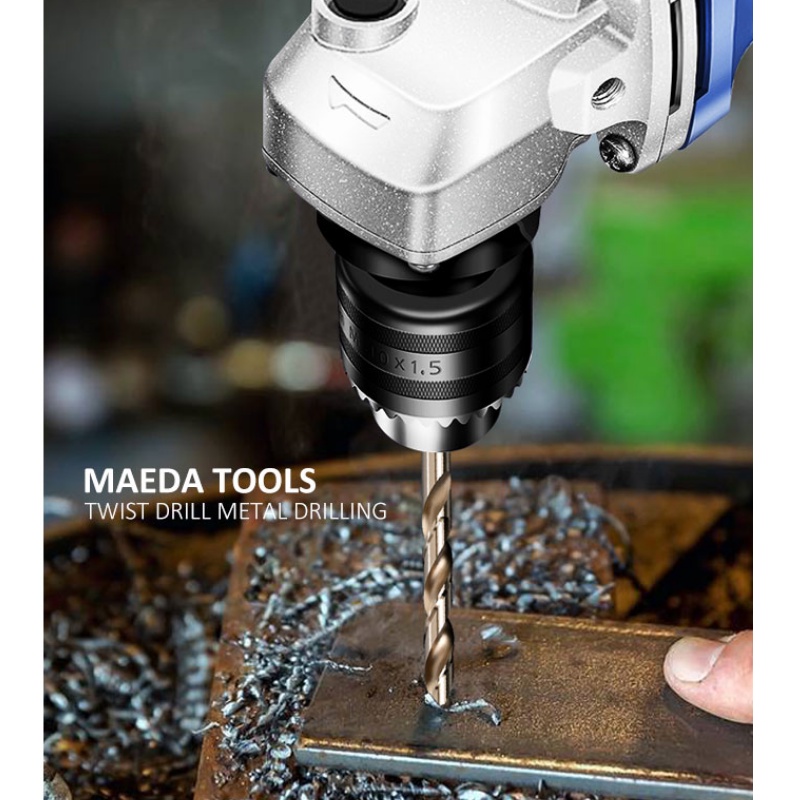 Đầu kẹp măng ranh kèm tay mở, bộ chuyển đổi máy mài sang khoan 10mm