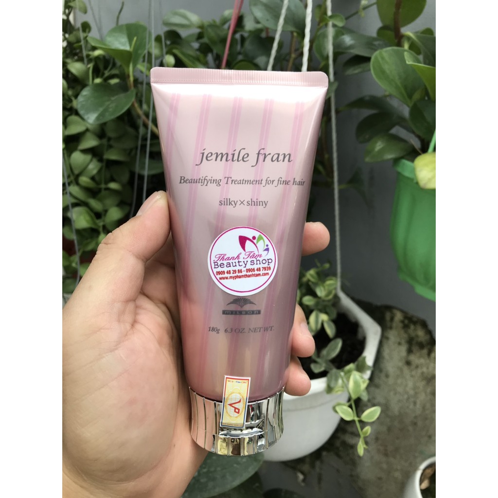 Kem xả cho tóc khô xơ hư tổn Milbon Jemile Fran Heatgloss Hair Treatment 180ml