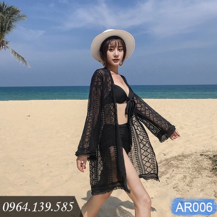 Áo choàng ren đi biển cao cấp, chất ren đẹp, mềm mại, họa tiết sang trọng ấn tượng, khoác ngoài bikini, bra | AR006 - HÀ | BigBuy360 - bigbuy360.vn
