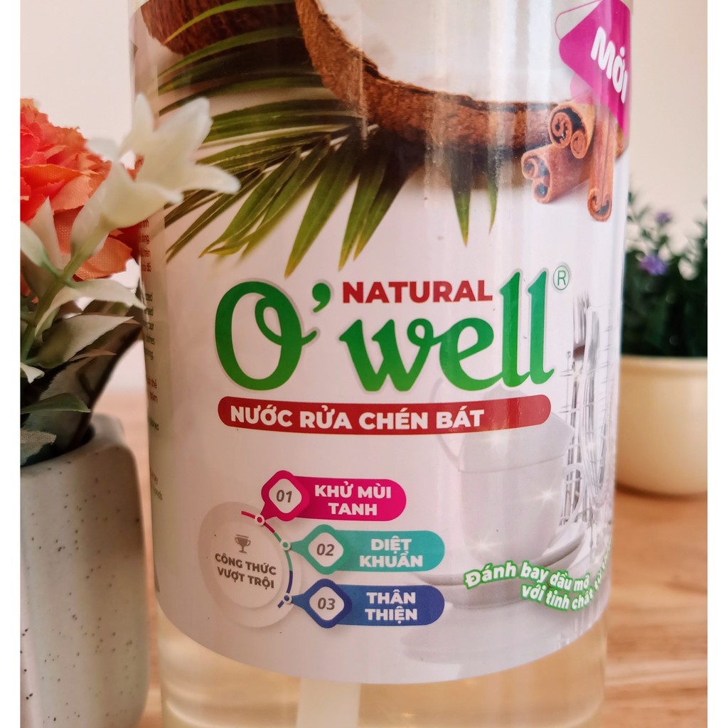 Nước Rửa Chén Owell Tinh Dầu Quế Siêu Sạch 1200ml