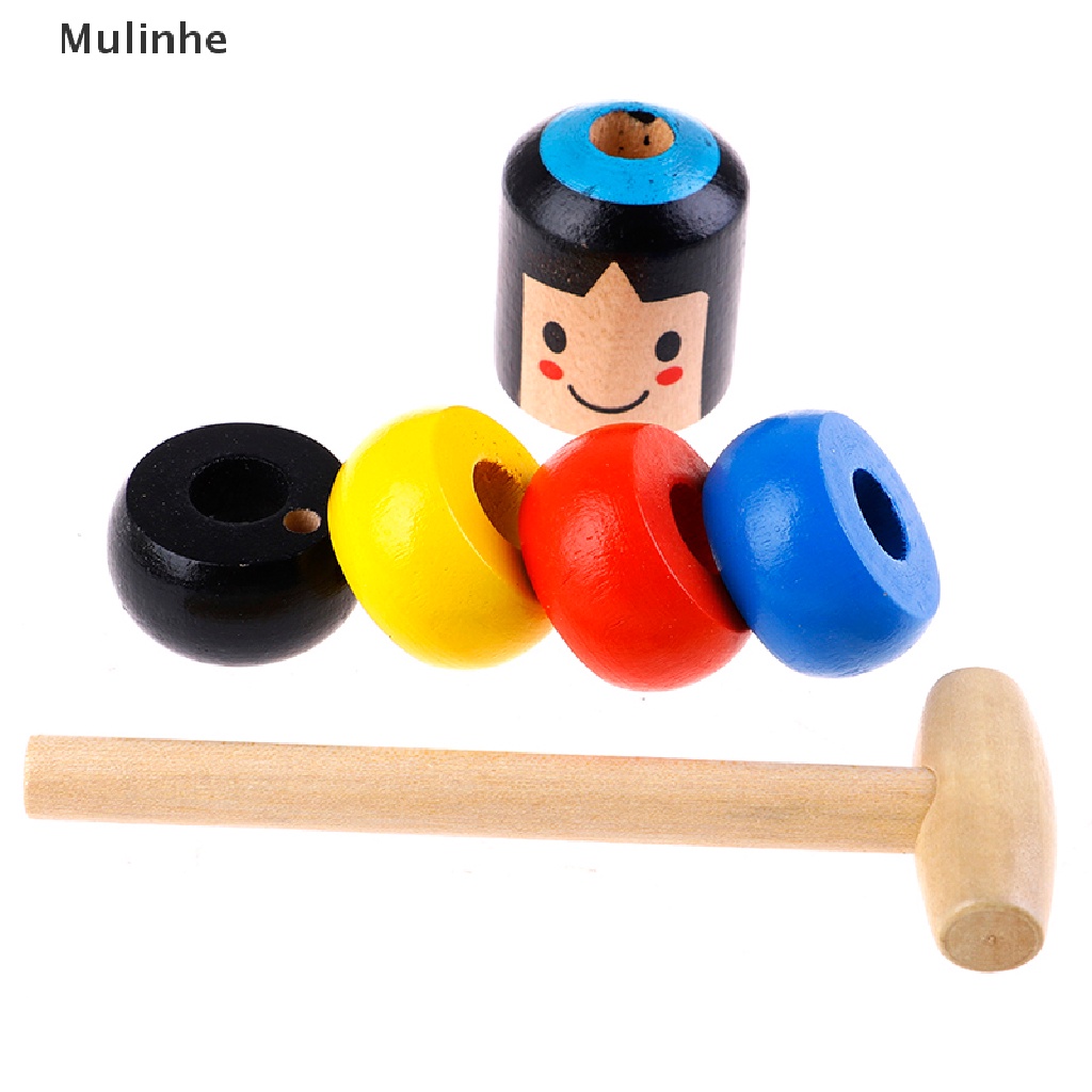 Mulinhe 1set Immortal Daruma Unbreakable Wooden Man Magic Toy Fun Toy Accessory VN