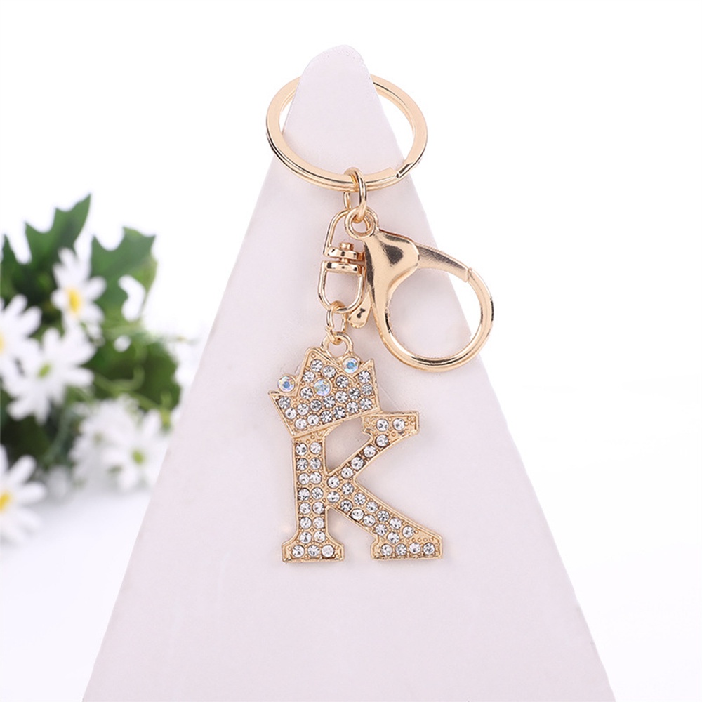 Móc Khóa Hình 26 Chữ Cái Đính Đá Sang Trọng