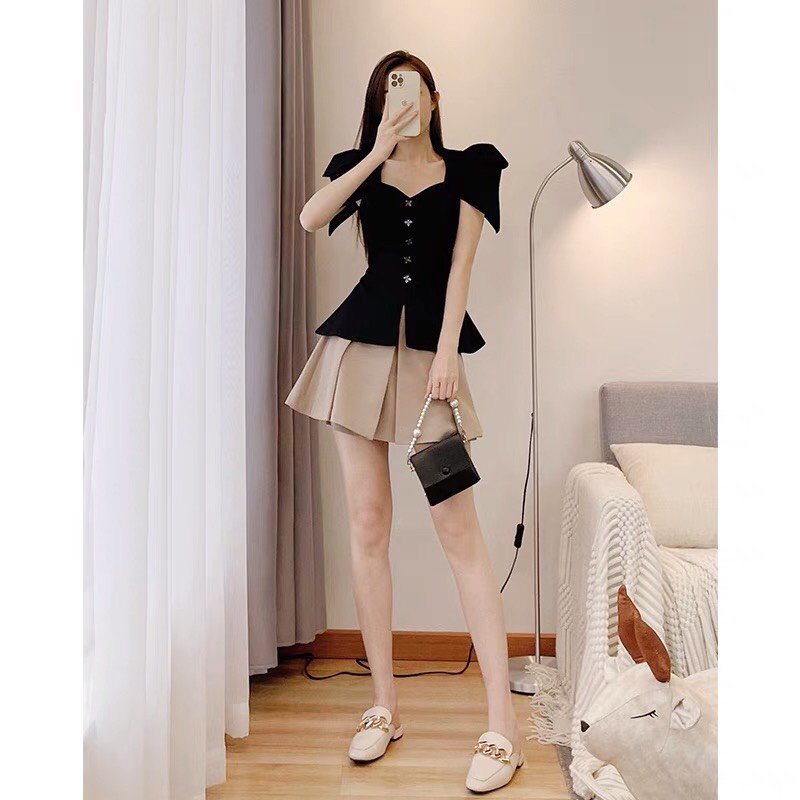 Set bộ áo peplum tay đắp, 40-55kg, kèm ảnh thật, Mã SP T98