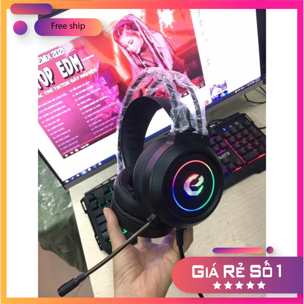 Tai nghe Gaming chữ e- M1 , tai nghe chụp tai có mic Jack Cắm USB âm thanh 7.1 - bass cực hay MSP 021