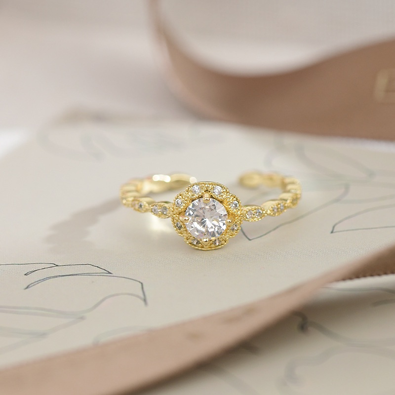 Nhẫn Hở Mạ Vàng 18 Đính Đá Zircon Thời Trang