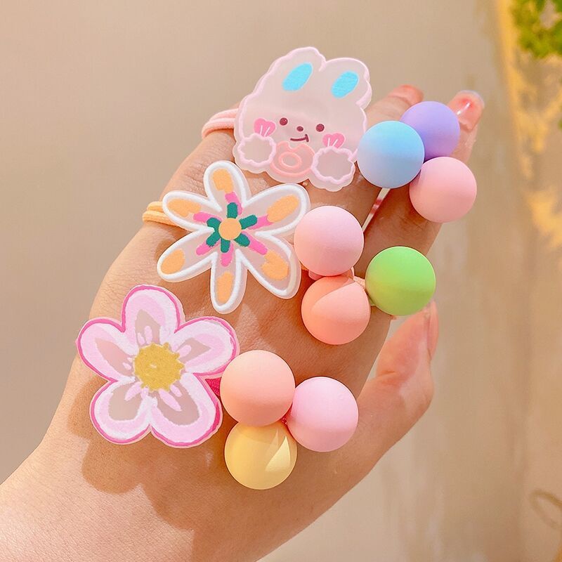 Dây Buộc Tóc Cao Su Co Giãn Đính Hoa Nhỏ Dễ Thương Cho Bé Gái