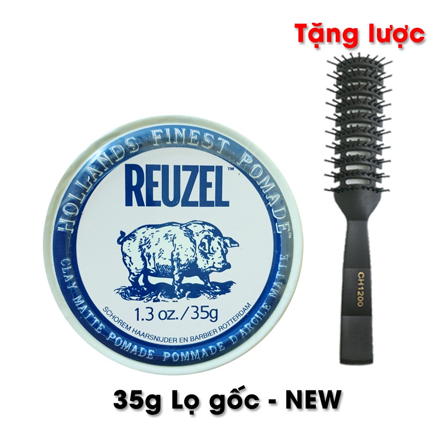 [CHÍNH HÃNG] Sáp vuốt tóc Reuzel Clay Matte Pomade + Tặng lược