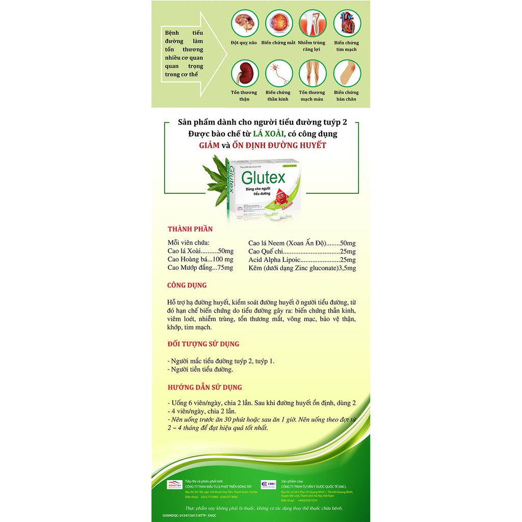 GLUTEX - Ổn Định Đường Huyết ⚡chính hãng⚡mua 2h hoàn ship 20k⚡