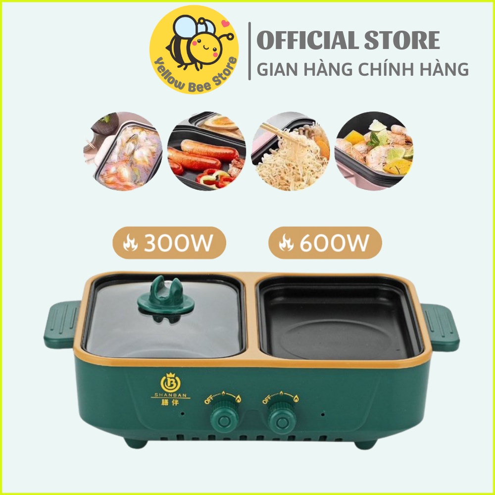 Bếp lẩu nướng Hàn Quốc Cofy 2 ngăn lẩu và nướng siêu tiện dụng, bếp lẩu đa năng công nghệ hàn quốc, bảo hành 12 tháng