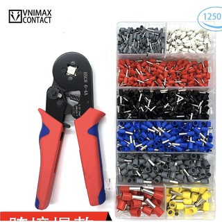 Kìm bấm cos vuông HSC8 6-4A tự điều chỉnh kèm 1250 đầu cos pin