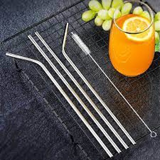 Ống Hút Inox 304 Thép không gỉ Tặng Kèm Cọ Rửa thân thiện môi trường.
