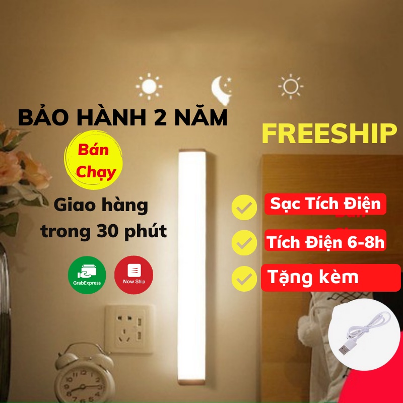 Đèn Led Cảm Biến Chuyển Động Không Dây Thông Minh Sạc Tích Điện Gắn Cầu Thang Tủ Quần Áo Đèn Led Akio