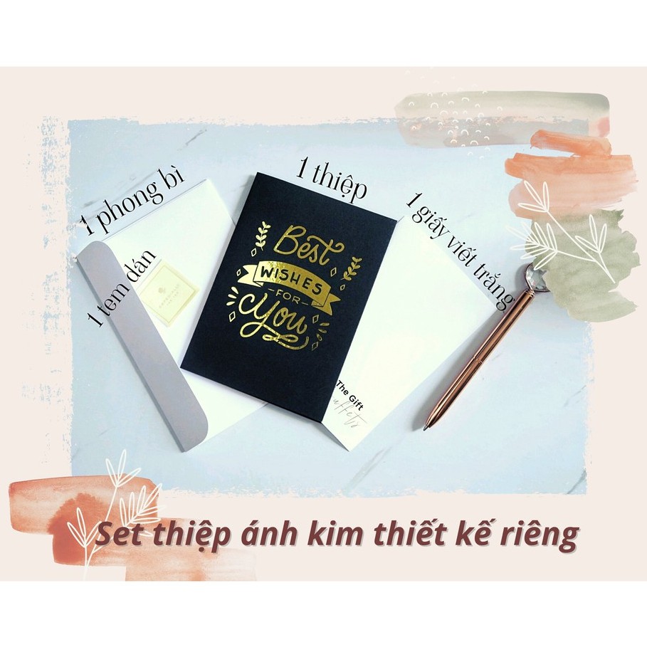 💥Thiệp Đen In Ánh Kim Tên Riêng - Thiệp sinh nhật màu đen sang trọng -
