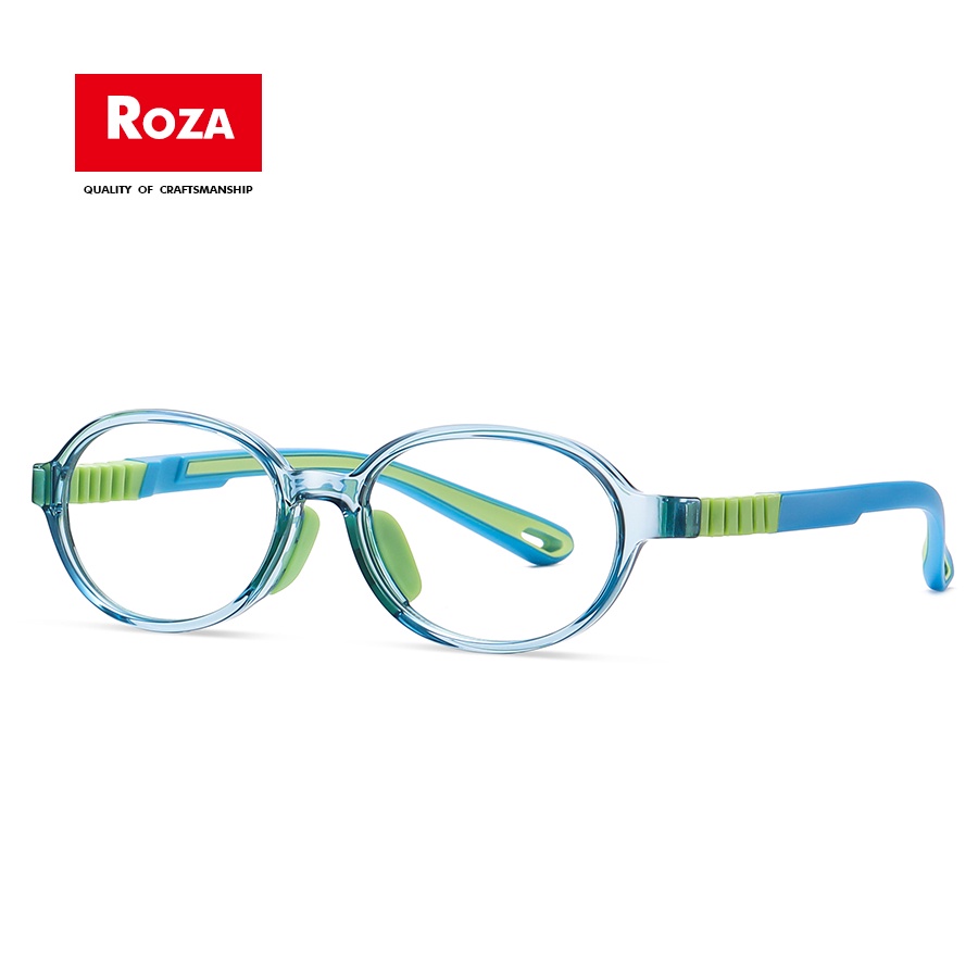 Mắt kính roza gọng silicon co giãn hình oval màu xanh dương thời trang cho bé trai và bé gái rz1085