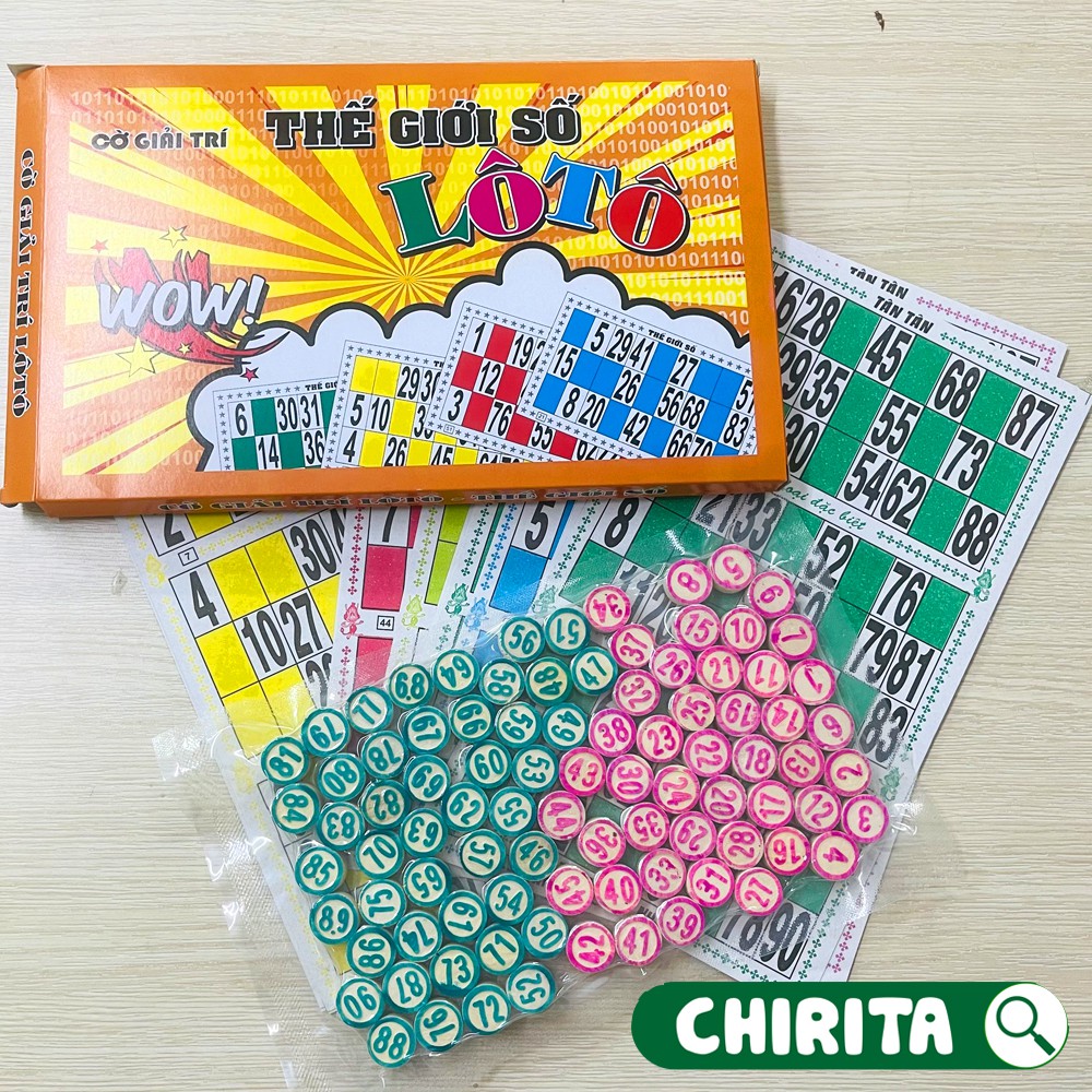 Bộ Cờ LÔ TÔ GIẤY 90 SỐ Cao Cấp - Bingo, Lô Tô Giấy, Đồ Chơi Trẻ Em CHIRITA