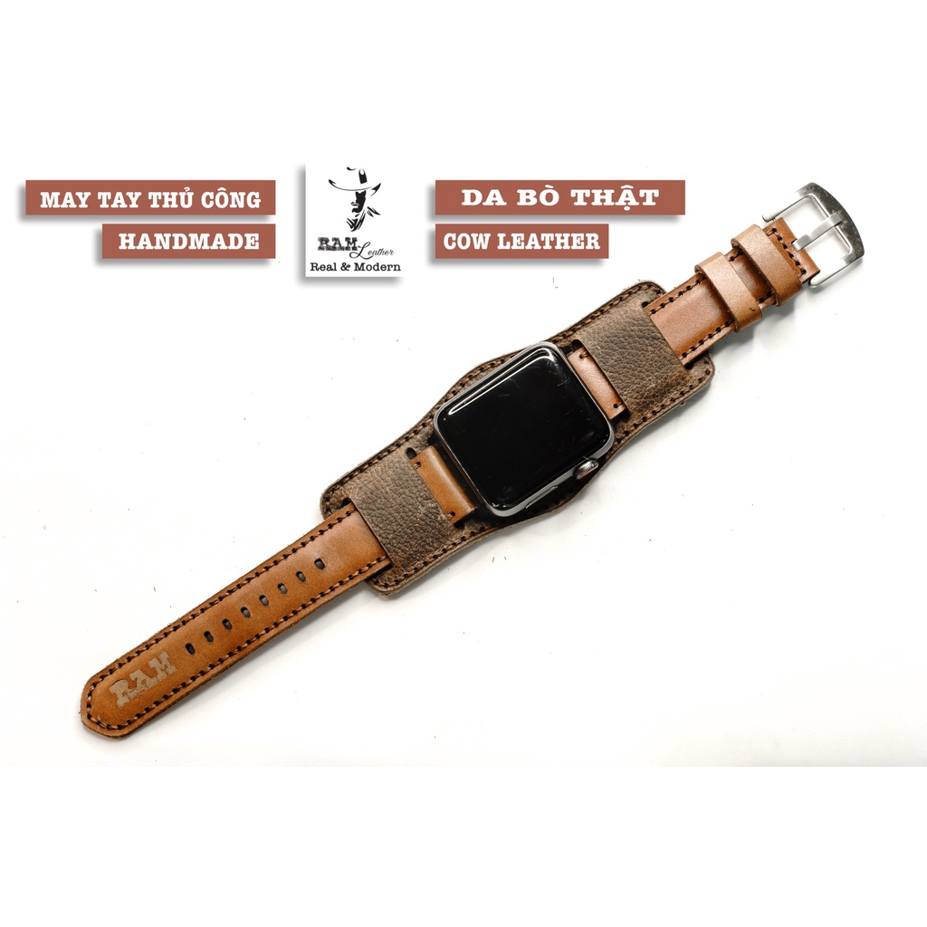 Dây Đồng Hồ Da Thật RAM Leather 24mm Da Bò Thật RAM Leather Bền Đẹp