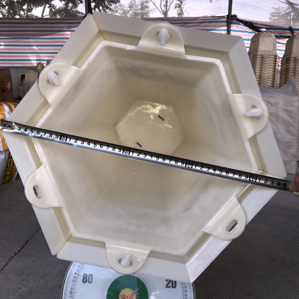 Khuôn đúc chậu cảnh lục giác ống 44 hoa trúc, Phù hợp trồng hoa cây cảnh bonsai mới 100% nhựa ABS cao cấp