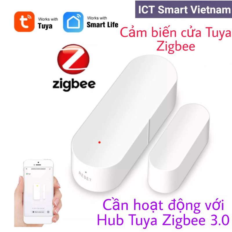 Cảm biến cửa Zigbee hệ Tuya siêu nhạy (Pin sử dụng 6 tháng đến 12 tháng)