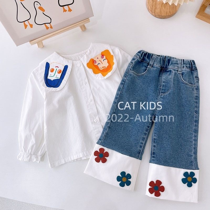 ✨Đốm✨ Set Đồ Thời Trang Xuân Thu Hàn Quốc 2022 Phong Cách Mới Cho Bé Gái