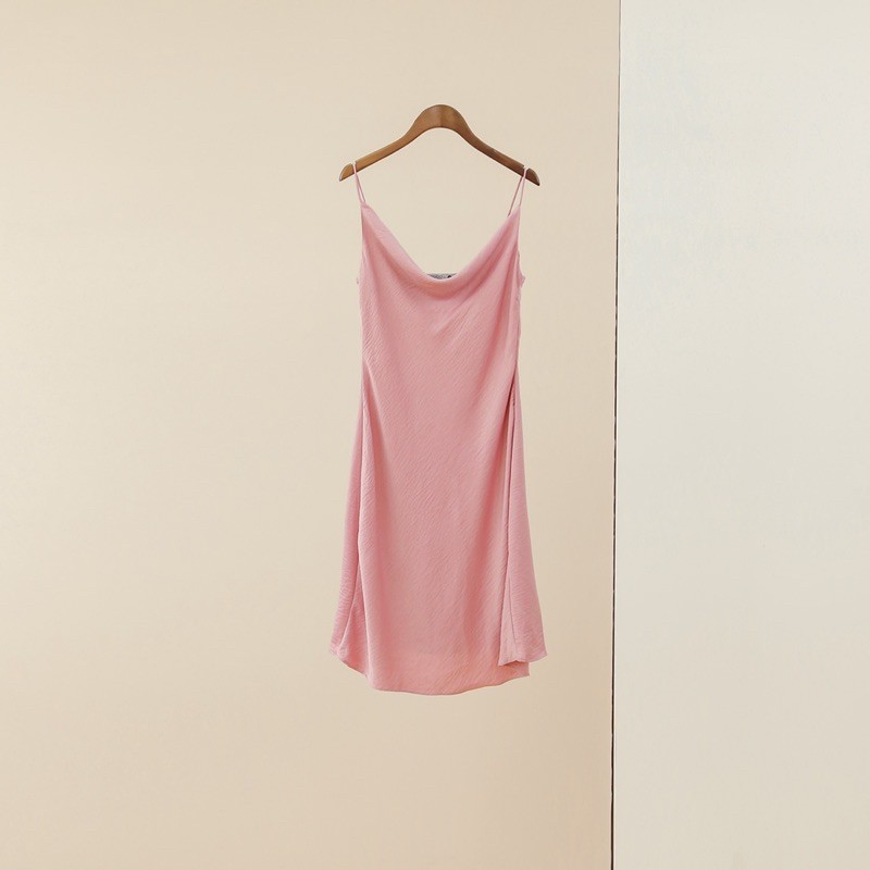 Bộ Pijamas mặc nhà MOMOJAMA chất liệu lụa gân - váy 2 dây - trơn 3 màu - M2784 | BigBuy360 - bigbuy360.vn