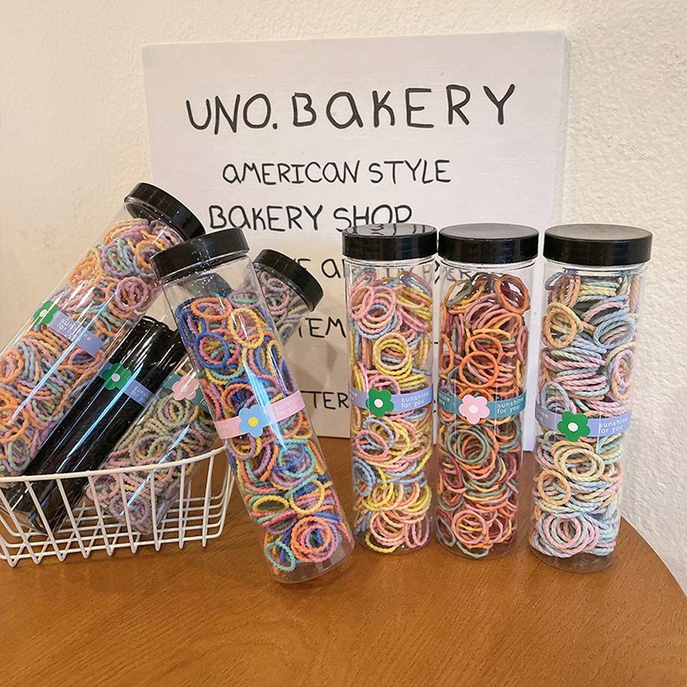 JARRED Hộp 300 Chun Buộc Tóc Nhiều Màu Dễ Thương