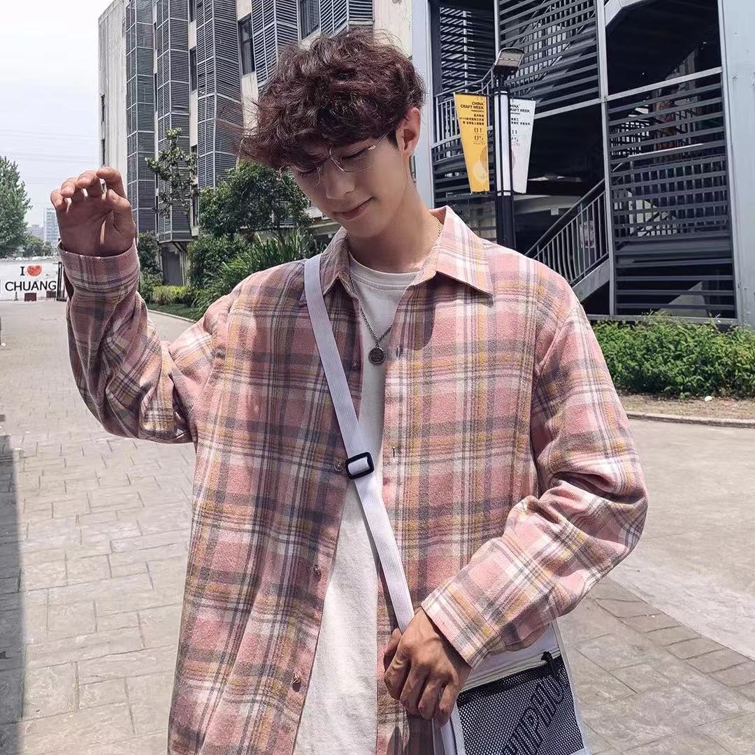 Áo Sơ Mi Ca Rô Dài Tay Dáng Rộng Cá Tính Theo Phong Cách Hàn Quốc / Size S-3Xl | BigBuy360 - bigbuy360.vn