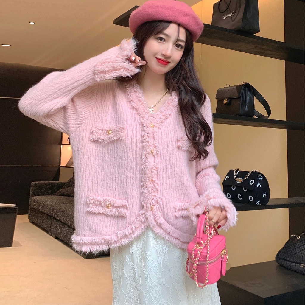Áo cadigan nữ cổ V Tiemcuachii xinh xắn