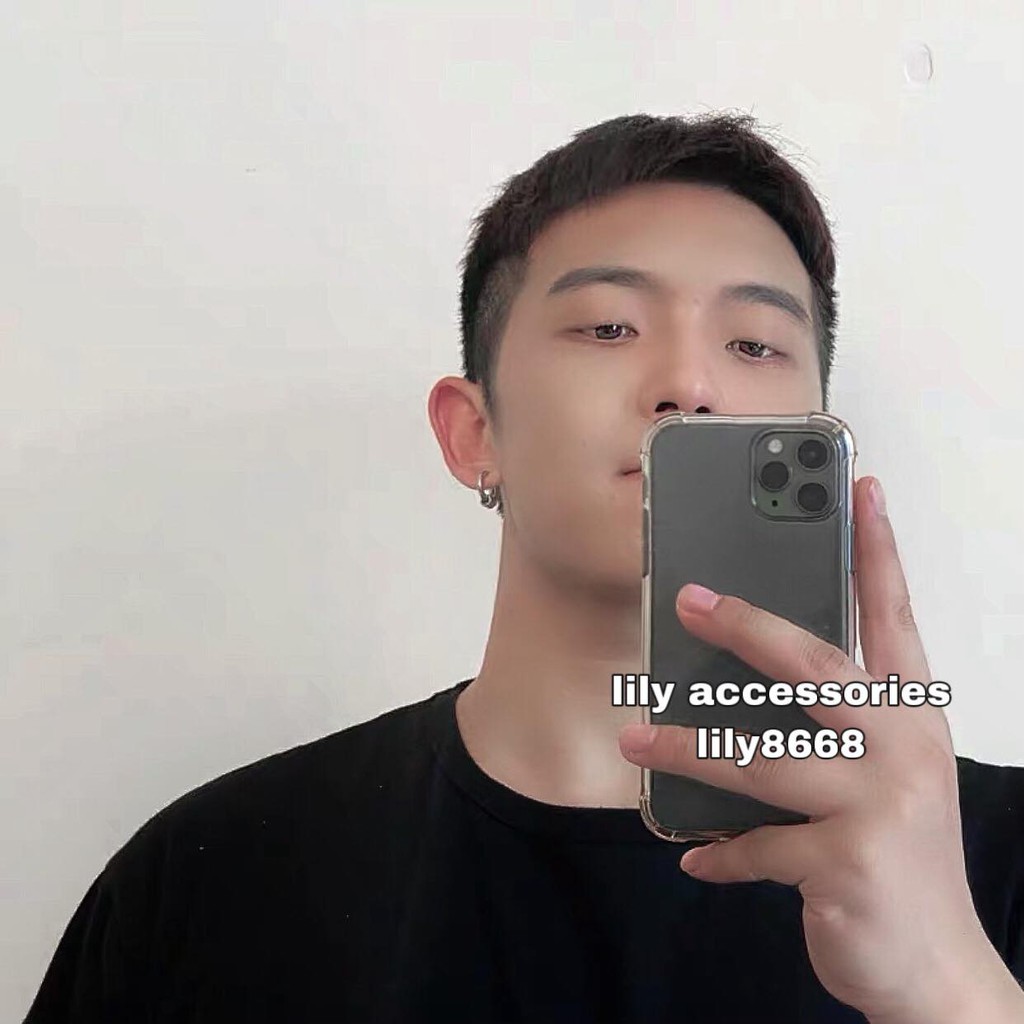 khuyên tai bông tai titan tròn phối vòng không gỉ không đen không dị ứng cho nam và nữ