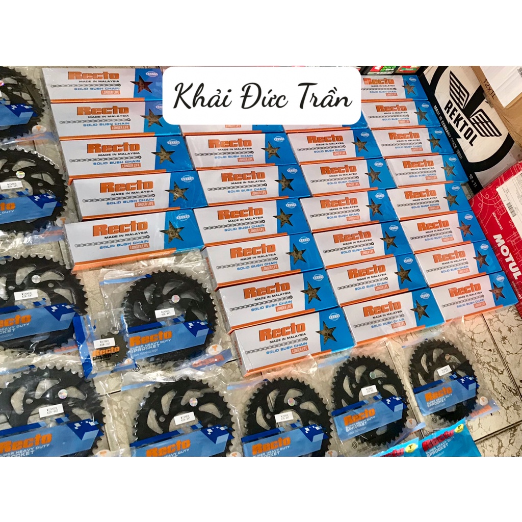Sên RECTO vàng 9ly 124L 132L , lẻ nhông dĩa RECTO gắn Winner Sonic Exciter Satria Raider Future MX King
