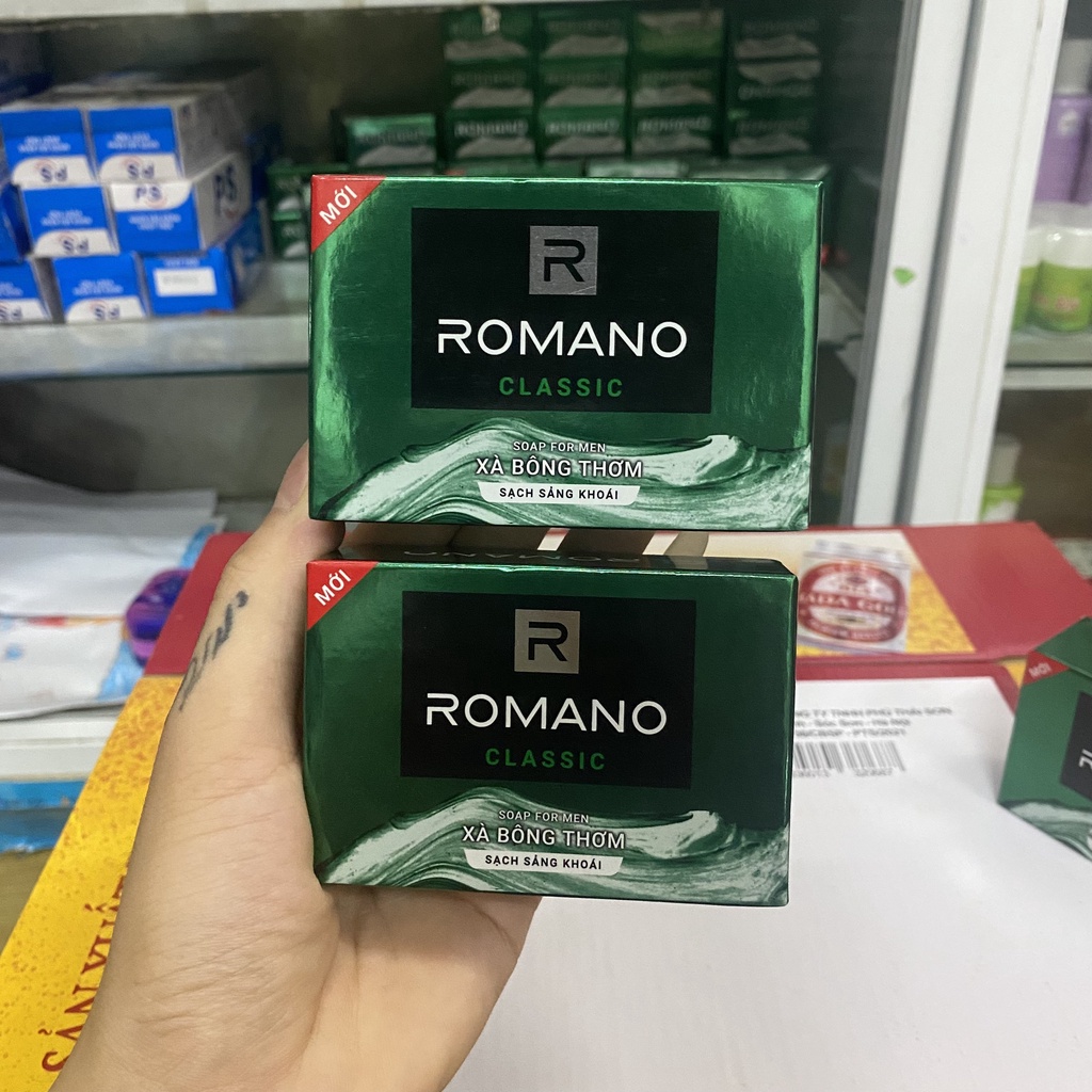 Bánh Xà bông tắm Romano Classic 90g Hương nước hoa cho Nam giới
