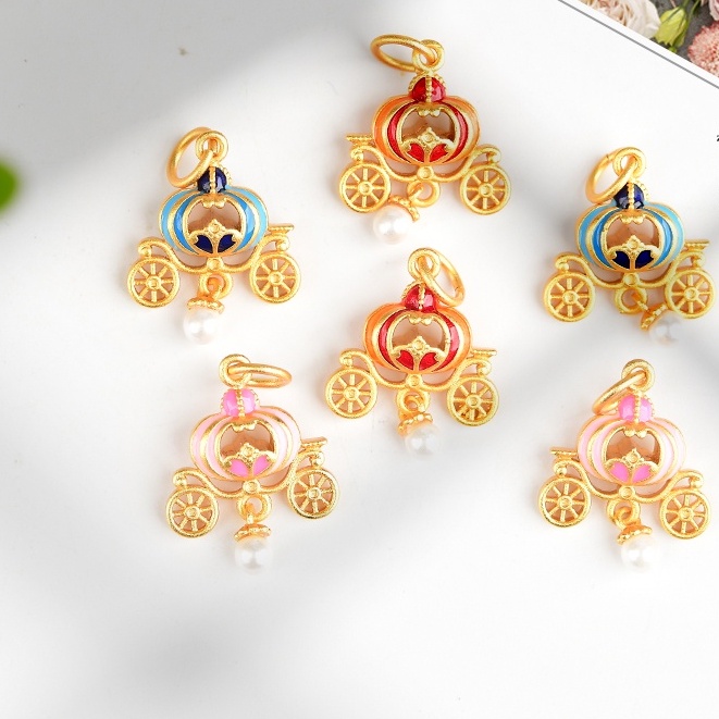 Vòng Đeo Tay Dây Bện Mặt Hạt Ngọc Trai Bí Ngô Nhỏ Tự Làm Màu Sắc Mạnh Mẽ Chống Oxy Hóa Chống Trượt Bảo Vệ Vòng Tay Vàng Method Cổ Điển Bảo Quản Tốt Không Dị Ứng