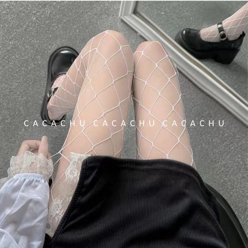 Quần tất vớ nữ lưới sexy quyến rũ hàn quốc màu đen trắng 3 loại mắt lưới to vừa nhỏ cao cấp CACACHU L09-1