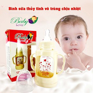 Bình sữa thủy tinh vô trùng chịu nhiệt 120ml