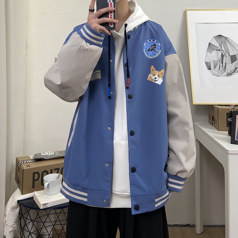 Áo Khoác Bóng Chày In Chữ Thời Trang Hàn Quốc Cho Nam